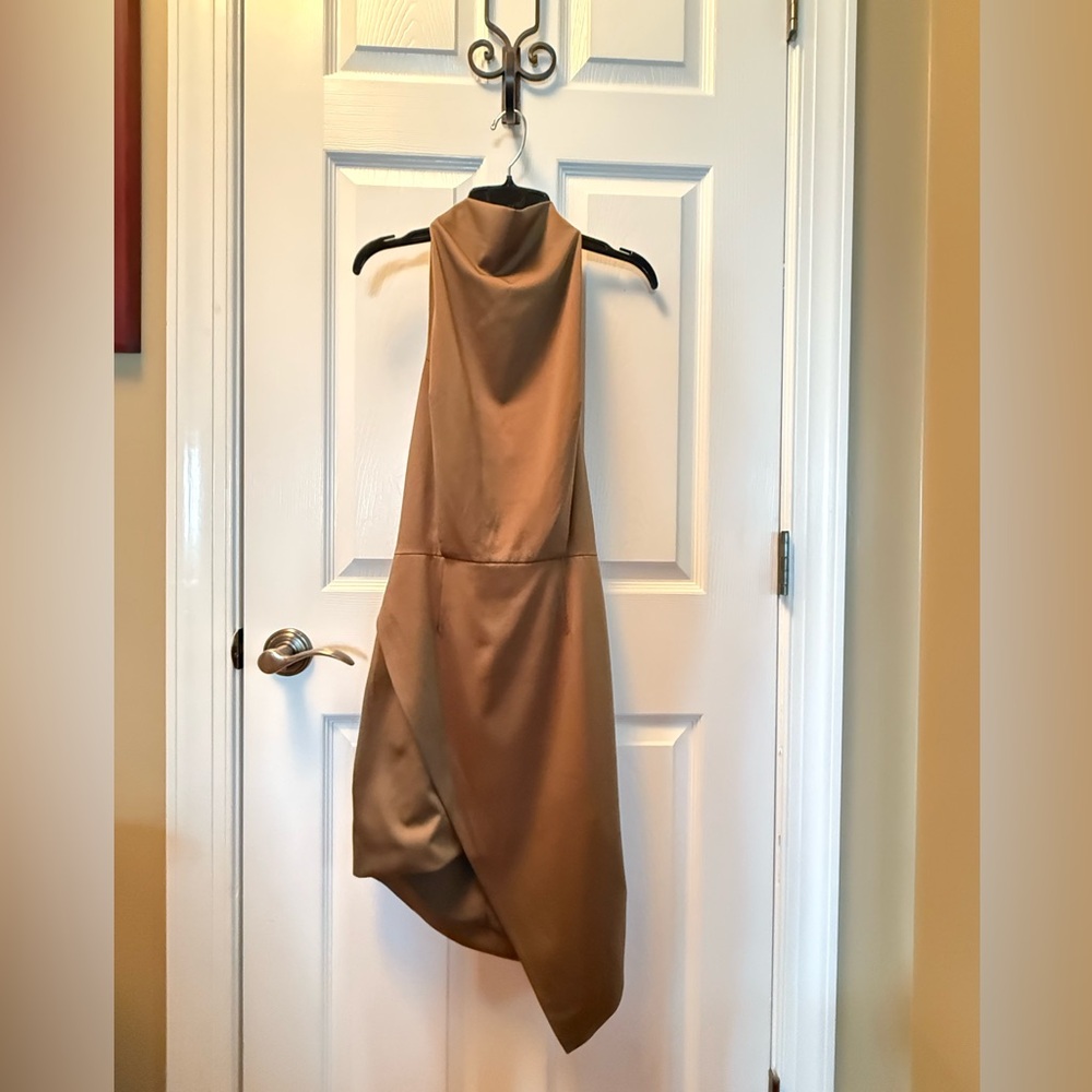 Elliat - olive satin mini - asymmetrical